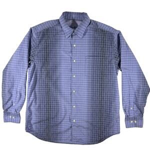 Tommy Bahama Men's M Silk Blend Shirt Purple Blue Ombre Check Long Sleeve